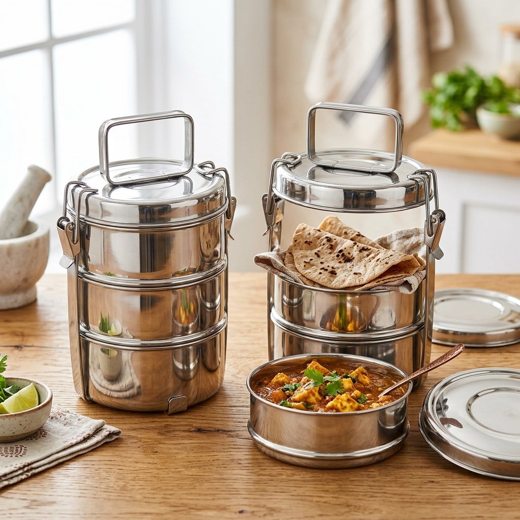 Stainless Steel Tiffin Box Pair